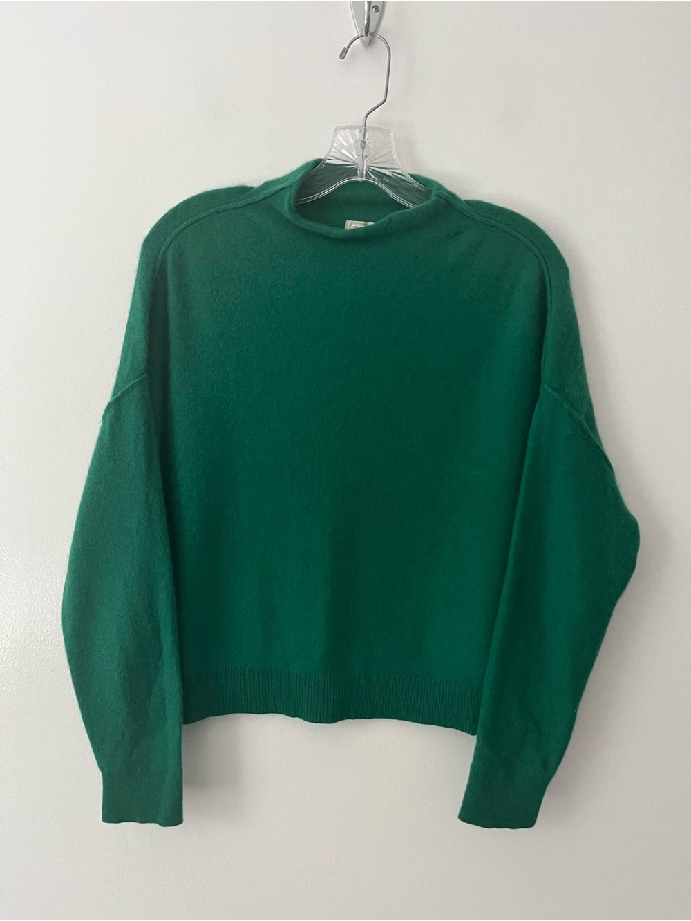 Pilcro Anthropologie Alani 100% Cashmere Mock Neck Sweater Green Medium